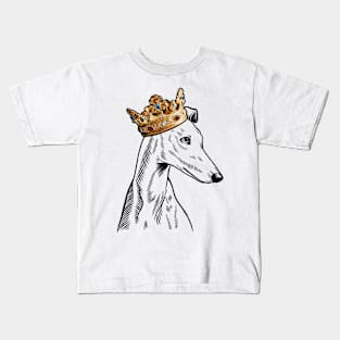 Greyhound Dog King Queen Wearing Crown Kids T-Shirt